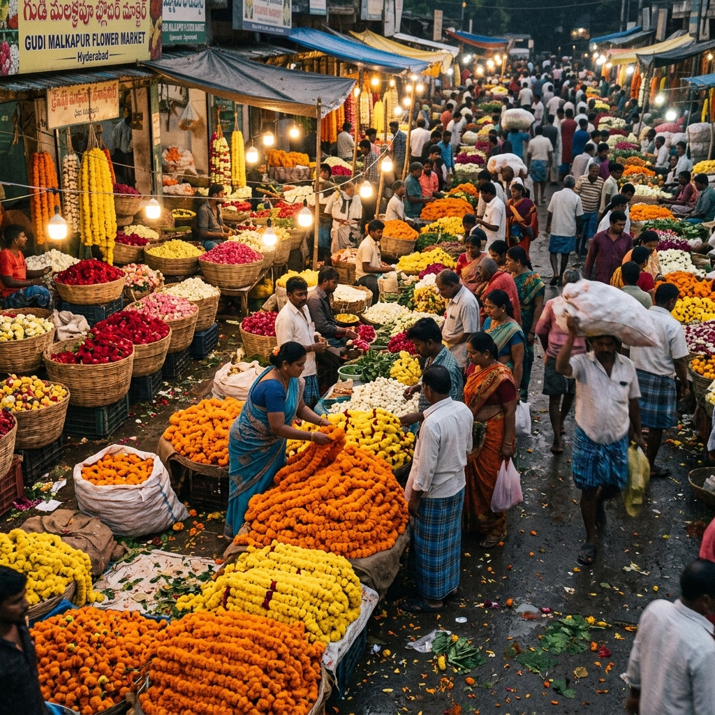 Gudi Malkapur Flower Market